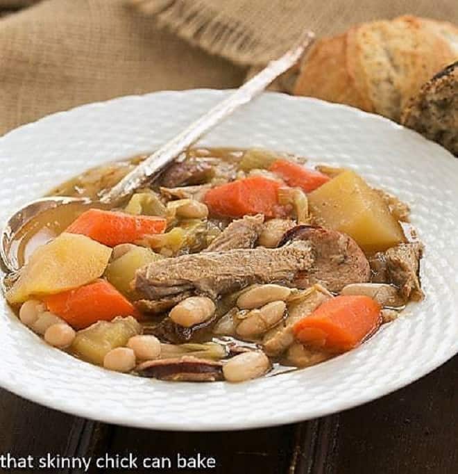 A bowlful of French Garbure Stew. 