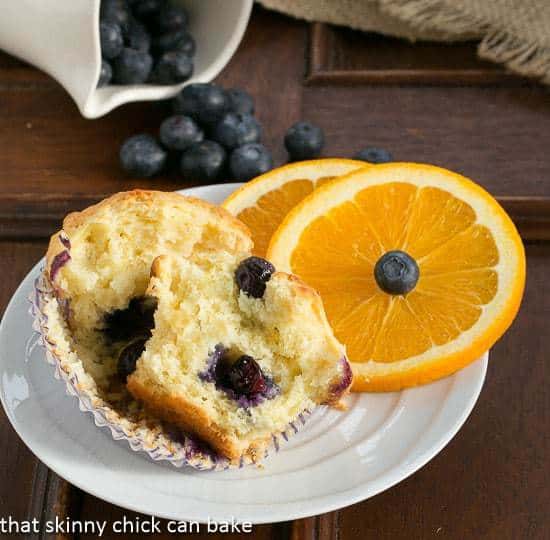 Blueberry Orange Muffins on a small plate.