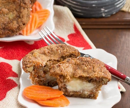 Cream Cheese Filled Carrot Cake Muffins | Sweet and tender with a marvelous surprise in the middle