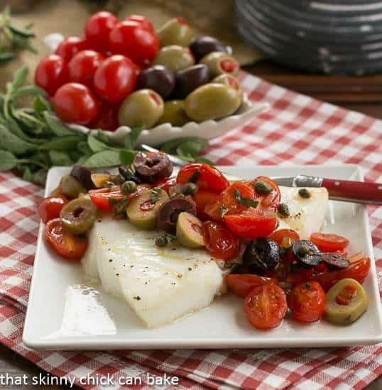 Sea Bass with Mediterranean Tapenade