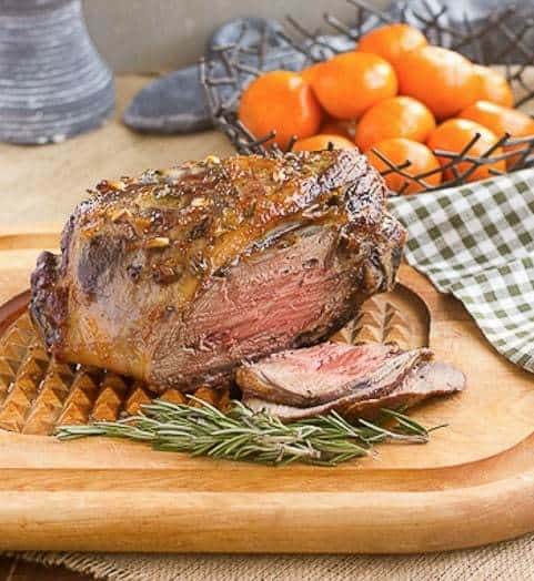 Marmalade Glazed Leg of Lamb with Garlic and Rosemary