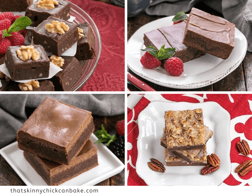 Favorite Brownie Recipes 4 photo collage.