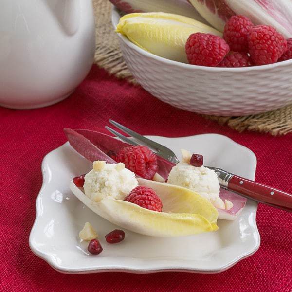 Endive Cups with Raspberries and Blue Cheese