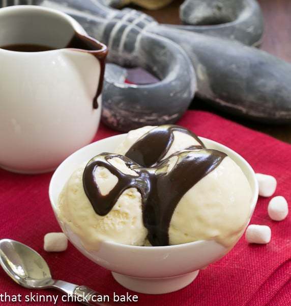 Fudge Topped Marshmallow Ice Cream