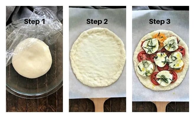 Margherita Pizza process shots.