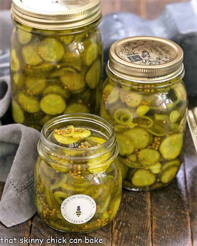 3 jars of Easy Bread and Butter Pickles Recipe.