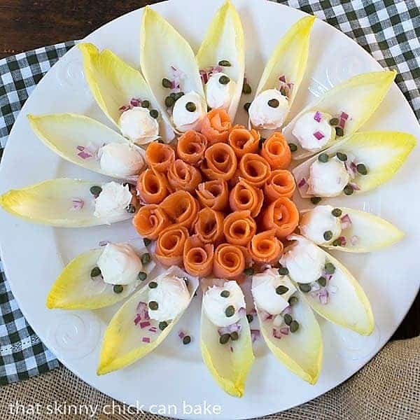 Smoked Salmon Roses with Creme Fraiche