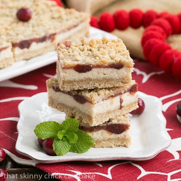 Cranberry Cheesecake Bars #SundaySupper