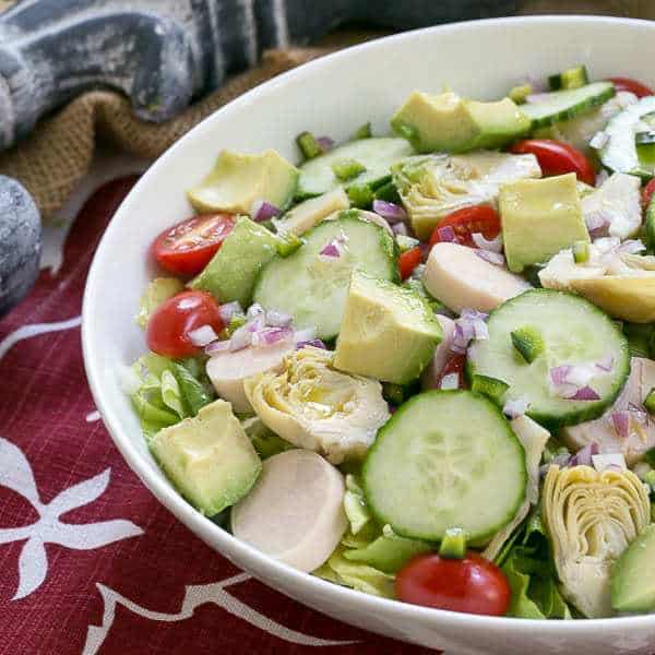 Hearts of Palm, Artichoke, Avocado and Butter Lettuce Salad