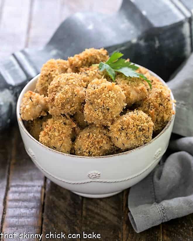 Herbed Chicken Nuggets in a white bowl.