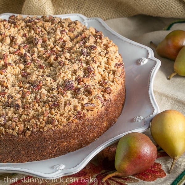 Pear Streusel Coffee Cake | That Skinny Chick Can Bake