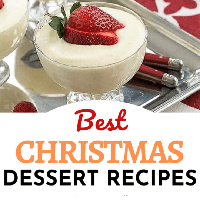 Best Christmas Desserts collage with 2 photos and a text box.
