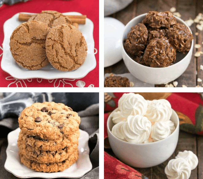 Best Cookie Recipes collage with 4 photos.