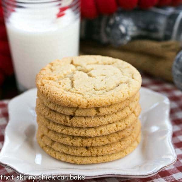 Butterscotch Cookies stacked on a small white plate.