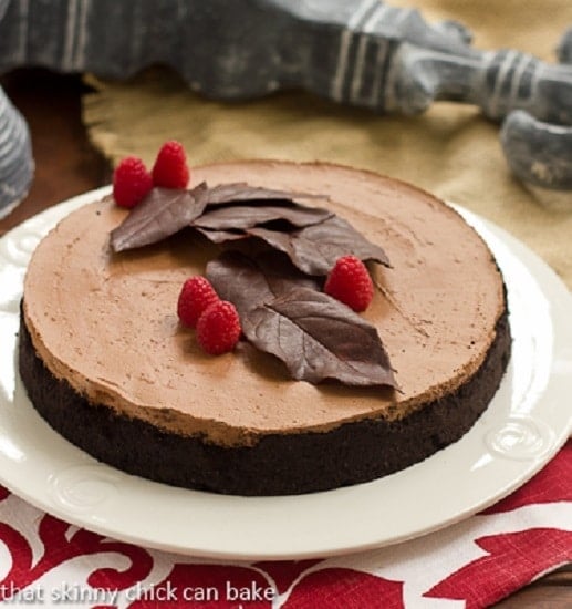 Chocolate Moussecake with Chocolate leaf garnish