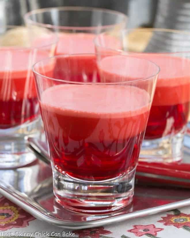 Close up of 123 Jello on a silver tray