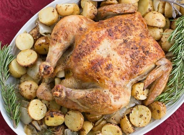 Classic Roast Chicken | #WeekdaySupper Sheetpan Supper with chicken and mustardy potatoes
