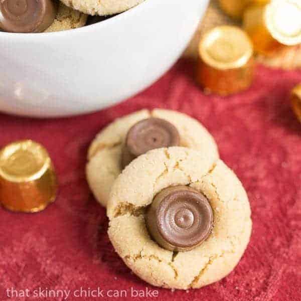 Rolo Peanut Blossoms on a red napkin