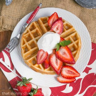Waffles and Cream | Light and crisp dessert waffles served with whipped cream