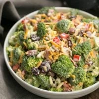 Broccoli Salad with Bacon and Dried Cherries - Perfect for picnics and potlucks!