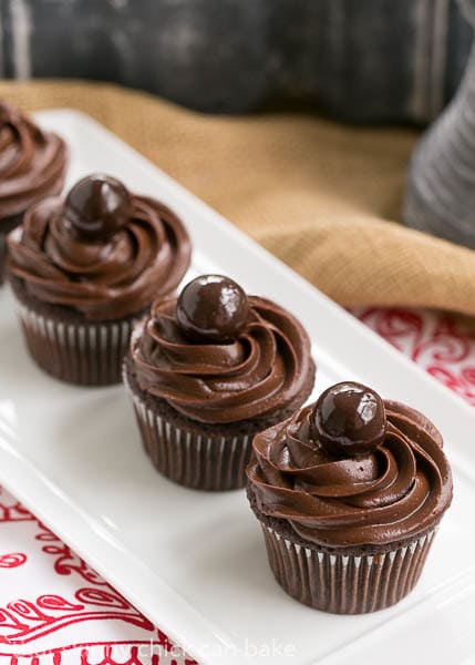 Perfect Chocolate Cupcakes - Terrific chocolate cupcakes with a swirl of decadent chocolate buttercream