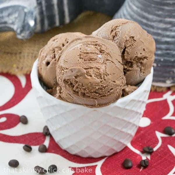 Mocha Ice Cream - Silky mocha ice cream topped with a pillow of marshmallow sauce