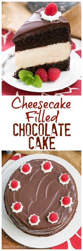 Cheesecake Filled Chocolate Cake