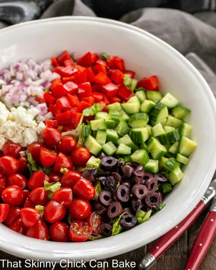 Mediterranean Chopped Salad in serving bowl
