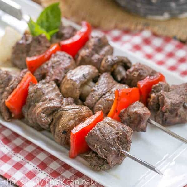 Tender Grilled Beef Steak Kabobs with a simple, flavor packed marinade