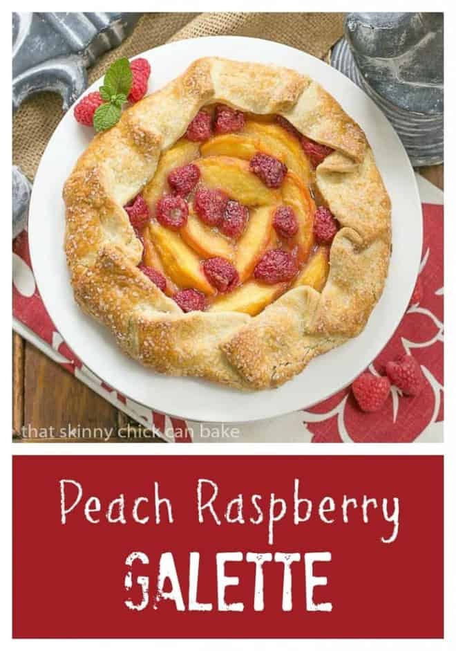Peach Raspberry Galette | A rustic tart that's so much easier to make than pie!