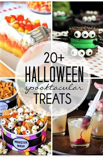20+ Halloween Spooktacular Treats! Something delicious for every age and every occasion! #Halloween #Halloweentreats #Halloweenrecipes #trickortreat #fall #autumnrecipes #thatskinnychickcanbake Halloween Treats photo and text collage