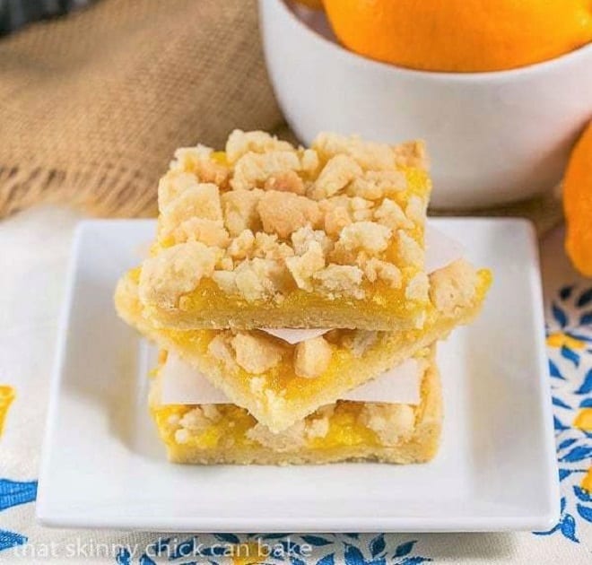 Meyer Lemon Streusel Bars - That Skinny Chick Can Bake