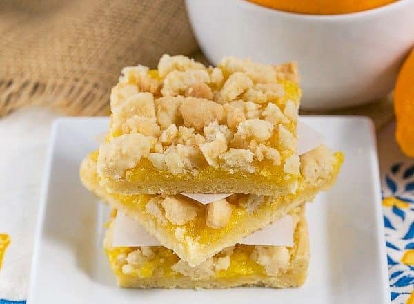 Meyer Lemon Streusel Bars | A scrumptious lemon bar with a sugar cookie crumble topping