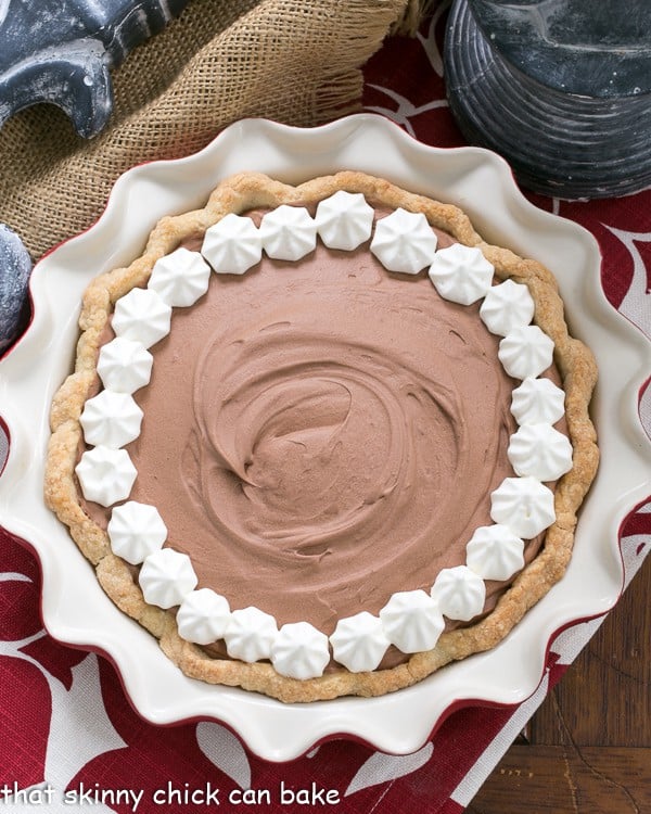 Classic French Silk Pie overhead view.