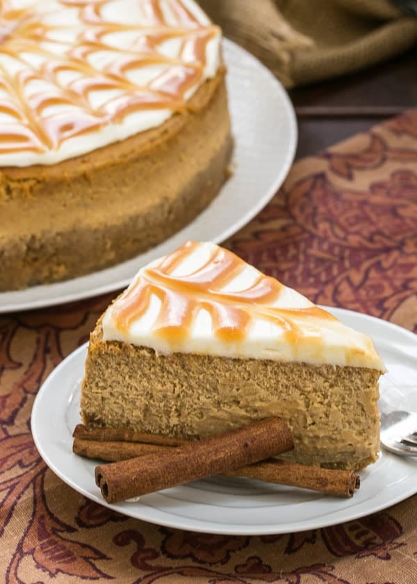 recipes for fall Caramel Topped Pumpkin Cheesecake {That Skinny Chick Can Bake}