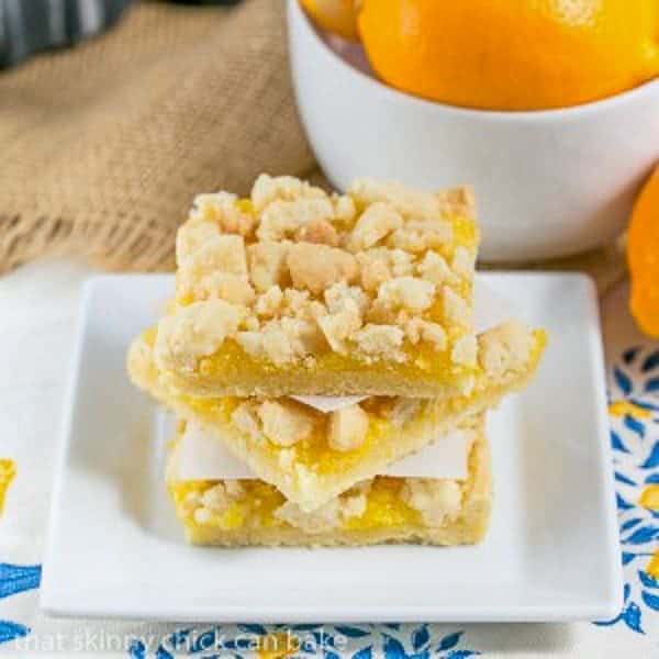 Meyer Lemon Streusel Bars - A scrumptious lemon bar with a sugar cookie crumble topping