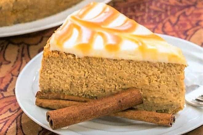 Pumpkin Cheesecake - an exquisite, seasonal cheesecake with a stunning caramel topping