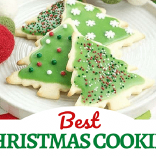 Best Christmas cookies collage with 1 photo over a text box