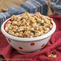 Caramel Corn with Cashews and Cherries | Perfect snack for game day or movie night