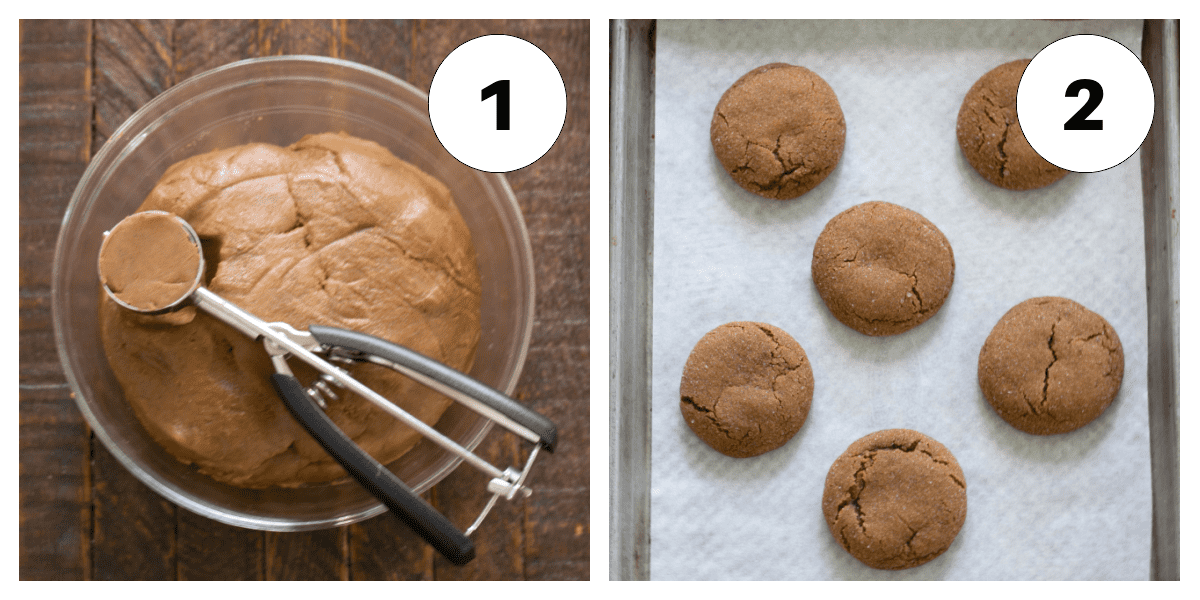 Two numbered gingersnaps process shots.