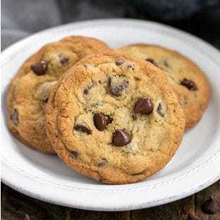 Thin and Chewy Chocolate Chip Cookies