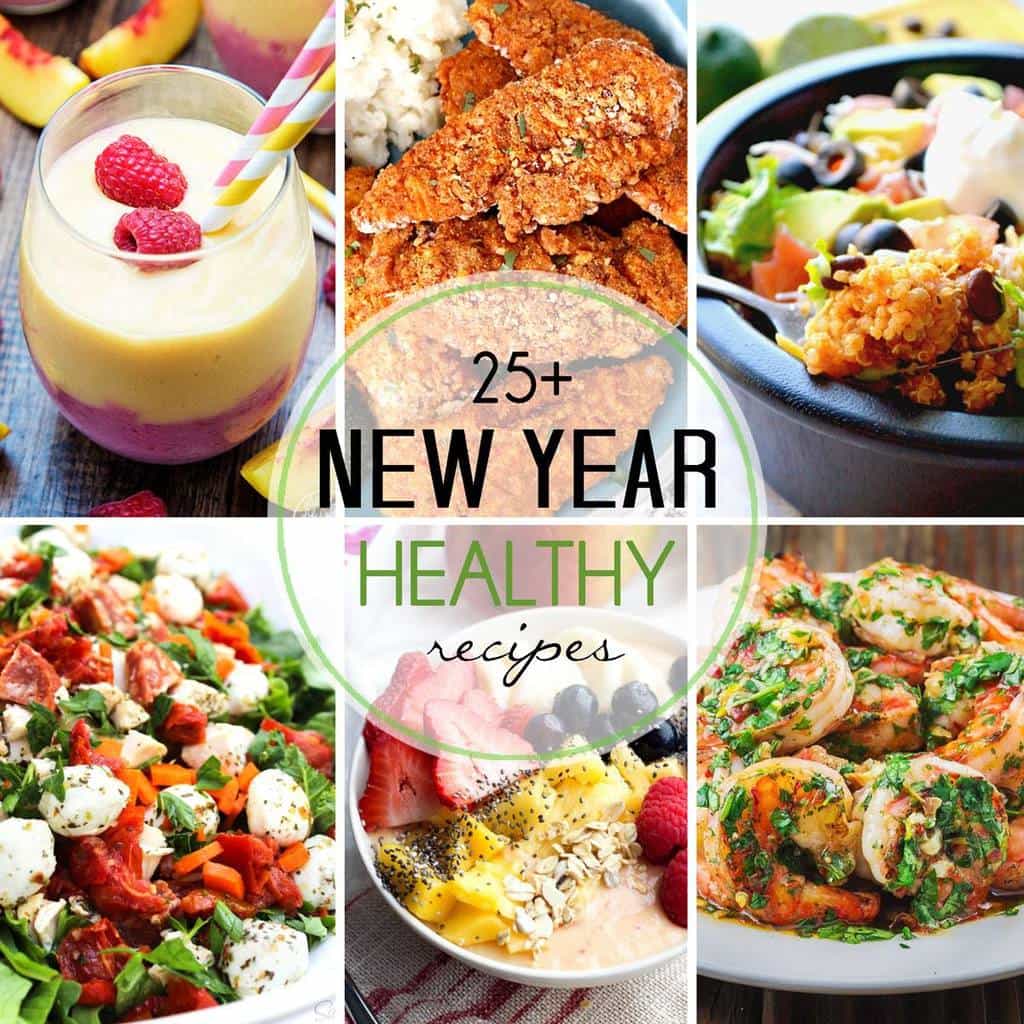 Healthy Recipes for the New Year picture collage.