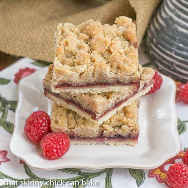 A stack of Raspberry Crumb Bars