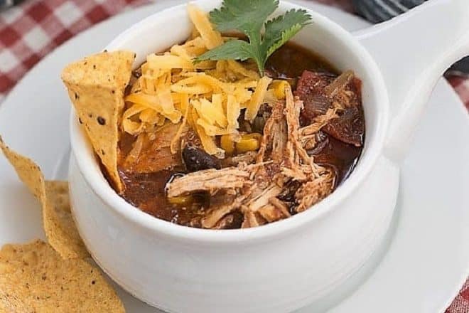 Slow Cooler Chicken Enchilada Soup featured image