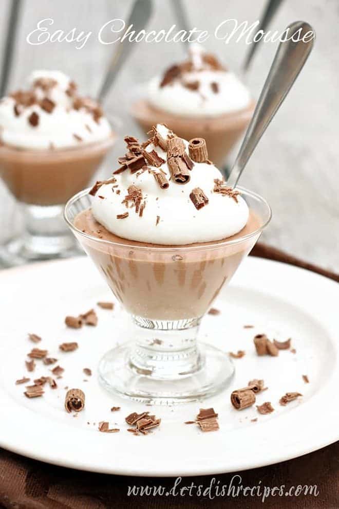 Easy Chocolate Mousse in a glass dish