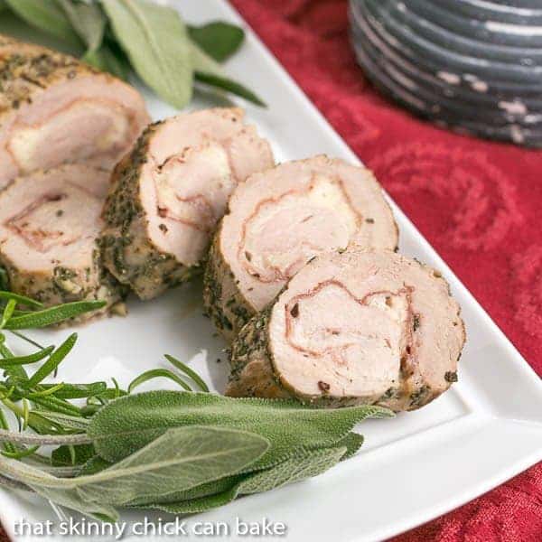 Prosciutto and Pork Pinwheels | Herb and garlic coated pork rolled around prosciutto and Parmesan for and elegant entree