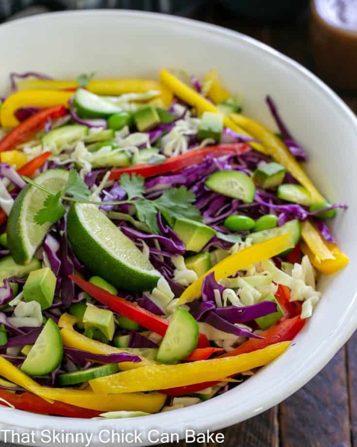 Thai Salad in a large white ceramic serving bowl