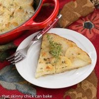Cheesy Potato Galette - Sliced potatoes with Gruyere, shallots and herbs create a marvelous side dish