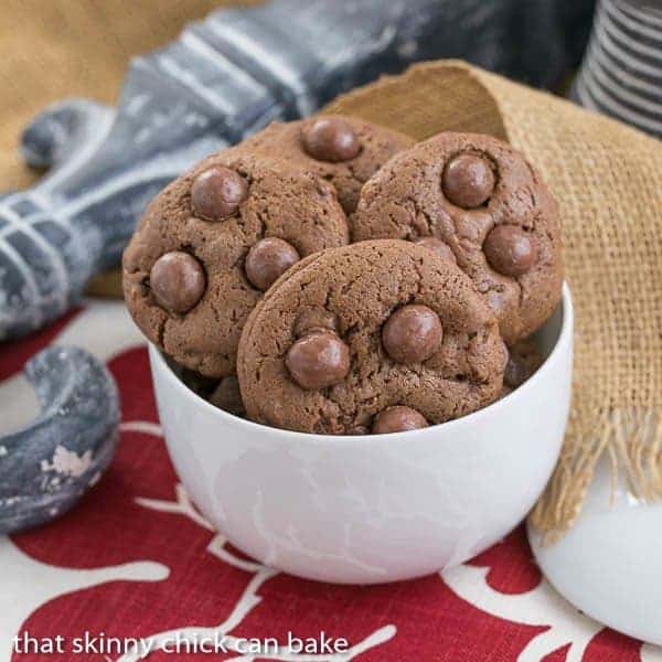Whopper Cookies - Chocolate malt cookies studded with malted milk balls
