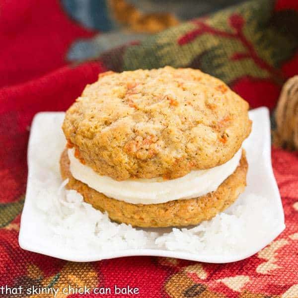 Carrot Cake Whoopie Pies - All the magnificent flavors of carrot cake in these fabulous whoopie pies